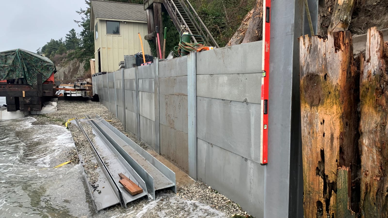 Harris shoreline bulkhead construction